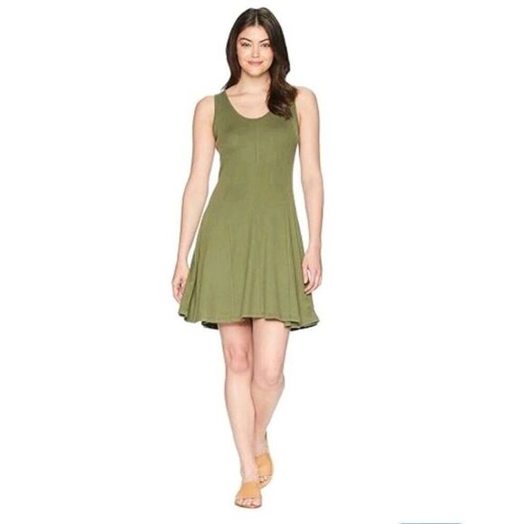 Toad & Co Dress Womens Small Daisy Ribbed Green A Line Sleeveless Boho Outdoor - Picture 1 of 7